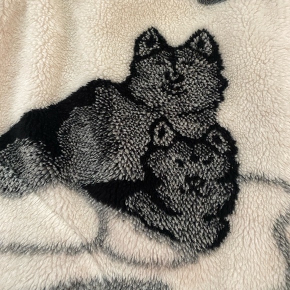 Milton Fun Wear Vest  Unisex S Fleece Nature Wolf Print Vintage 90s - Picture 5 of 12